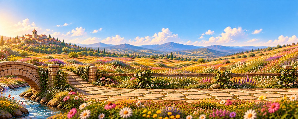 Wildflower Field, an illustrated stretch of Gaston’s Trail